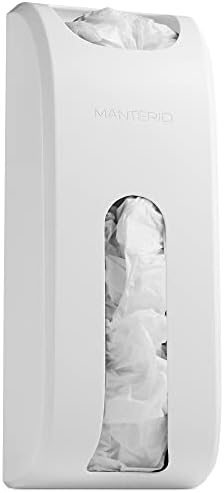  Manterio Wall Mount Plastic Bag Organizer | Durable Plastic Grocery Bag Saver | Smudge Proof, Fingerprint Resistant | White