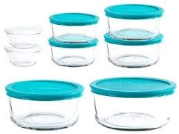  Classic Glass Food Storage Containers With Lids, Teal, 1 Cup (Set Of 4)