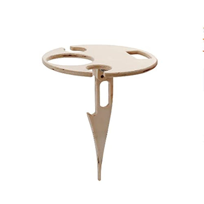  Table Outdoor Portable Folding Wine Table With Round Desktop Portable Rack Travel Tool