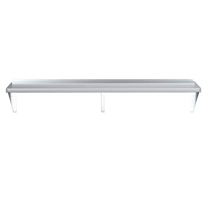  Stainless Steel Wall Shelf | Square Edge | Heavy Duty | Commercial Grade | Wall Mount | NSF Certified (14" Width X 72" Length)