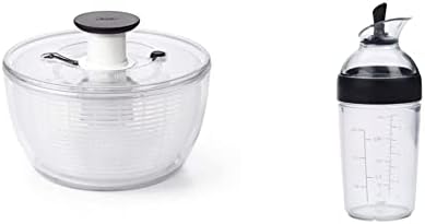  OXO Good Grips Large Salad Spinner - 6.22 Qt. & Good Grips Little Salad Dressing Shaker - Black