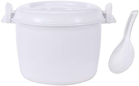  Portable Microwave Rice Cooker With Rice Paddle Food Steamer Pot White Small