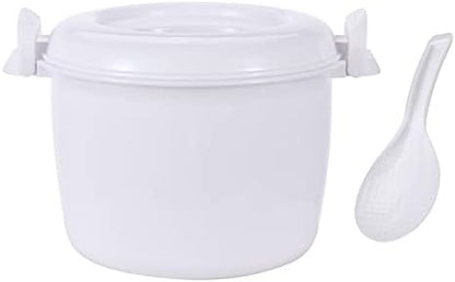  Portable Microwave Rice Cooker With Rice Paddle Food Steamer Pot White Small