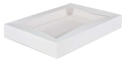  24543 Paperboard White Window Bakery Box, 16" Length X 12" Width X 2-1/4" Height (Case Of 100)