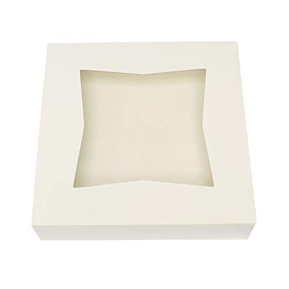  SpecialT Easy Popup Pie Boxes With Window 10x10x2.5 Inch White Bakery Boxes Pie Containers Disposable Baking Boxes 200pk