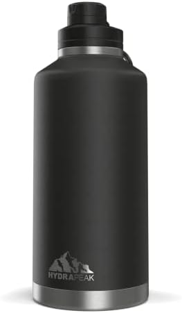  72 Oz Insulated Water Bottle - Large Stainless Steel Double Wall Vacuum Insulated Water Jug, Leak Proof & Spill Proof | 60 Hours Cold, 30 Hours Hot (Black)