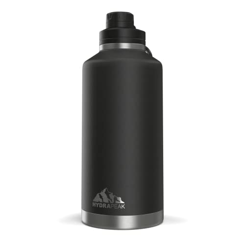  72 Oz Insulated Water Bottle - Large Stainless Steel Double Wall Vacuum Insulated Water Jug, Leak Proof & Spill Proof | 60 Hours Cold, 30 Hours Hot (Black)