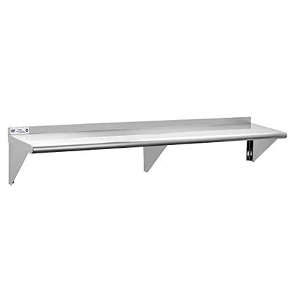  Ally Stainless Steel Shelf 14 X 72 Inches, 450 Lb, Commercial Wall Mount Floating Shelving For Restaurant, Kitchen, Home And Hotel