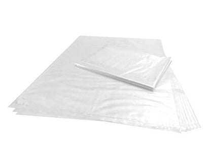  100 CT 18x24 Inches 1.1 Mil Clear Plastic Flat Open Poly Bags Great For Proving Bread, Dough, Storage, Packaging And More (18 X 24 Inches)