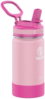  Actives Kids Insulated Stainless Steel Water Bottle With Straw Lid, 16 Ounce, Lilac/Ultra Violet