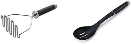  Gourmet Stainless Steel Wire Masher, 10.24-Inch, Black & KE112OHOBA KitchenAid Classic Euro Peeler, One Size Black 2