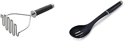  Gourmet Stainless Steel Wire Masher, 10.24-Inch, Black & KE112OHOBA KitchenAid Classic Euro Peeler, One Size Black 2