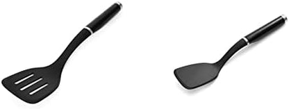 KitchenAid Classic Slotted Turner, One Size, Black 2, 13.66-Inch & Classic Multifunction Can Opener/Bottle Opener, 8.34-Inch, Black