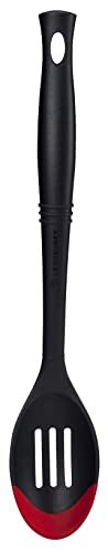 Le Creuset Revolution Bi-Material Slotted Spoon, 13.5" X 2.5", Cerise