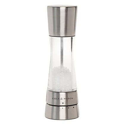 Cole & Mason OLE & MASON Derwent Salt Grinder - Stainless Steel Mill Includes Gourmet Precision Mechanism And Premium Sea Salt