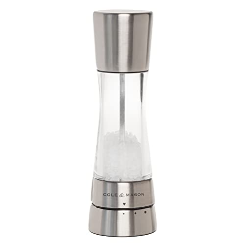 Cole & Mason OLE & MASON Derwent Salt Grinder - Stainless Steel Mill Includes Gourmet Precision Mechanism And Premium Sea Salt