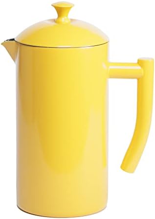  Double-Walled Stainless Steel French Press Coffee Maker, Dilly Bean Green, 34 Fl Oz.