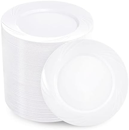  175PCS Pink Plastic Plates With Gold Disposable Silverware-Include 50 Plates 25Knives 25Forks 25Spoons 25Cups And 25Napkins-Ideal For Wedding, Party, Shower&Mother’s Day