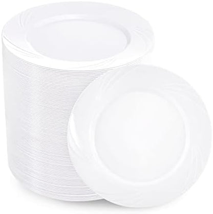  175PCS Pink Plastic Plates With Gold Disposable Silverware-Include 50 Plates 25Knives 25Forks 25Spoons 25Cups And 25Napkins-Ideal For Wedding, Party, Shower&Mother’s Day