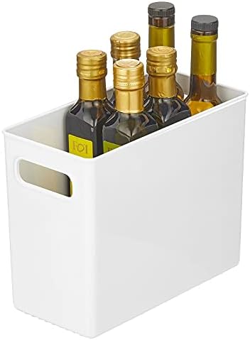  Plastic Stackable Kitchen Organizer - Storage Bin With Handles For Refrigerator, Freezer, Cabinet, And Pantry Shelves Organization - Food Container - Ligne Collection - Clear