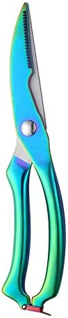  Poultry Shears Stainless Steel Rainbow Scissors Durable Sharp Spring Loaded Kitchen Meat Shear Cutting Food Meat Chicken Bone Vegetables