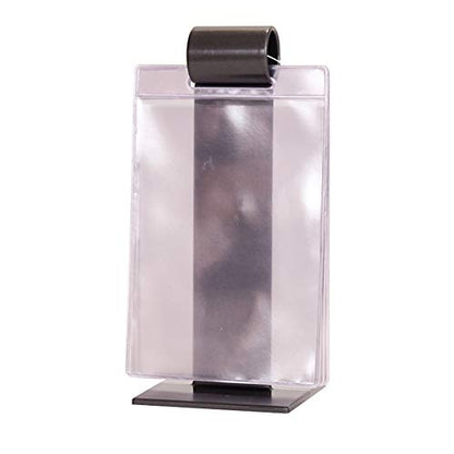  9” Graphite Acrylic Roll Stand With 6 4 ½” X 6 ½” Double-Sided 8-Guage Clear Vinyl Menu Roll Pockets (12 Pack), (ROLLSTANDPACK GRAPHITE)
