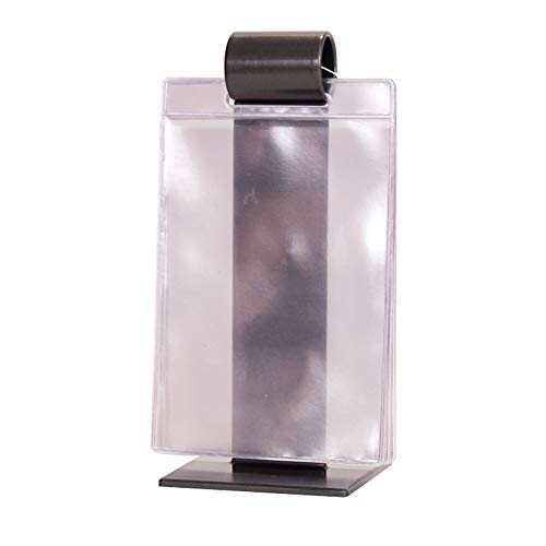  9” Graphite Acrylic Roll Stand With 6 4 ½” X 6 ½” Double-Sided 8-Guage Clear Vinyl Menu Roll Pockets (12 Pack), (ROLLSTANDPACK GRAPHITE)