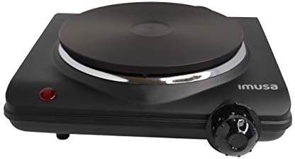 MUSA Countertop Electric Hot Plate Or Single Burner With Power Indicator Lights, Black