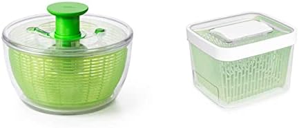  OXO Good Grips Large Salad Spinner - 6.22 Qt. & Good Grips Little Salad Dressing Shaker - Black