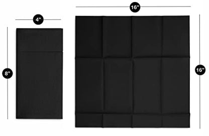  Disposable Linen-Feel Dinner Napkins With Built-in Flatware Pocket, 50-Pack BLACK Prefolded Cloth Like Paper Napkins For Dinner, Wedding Or Party