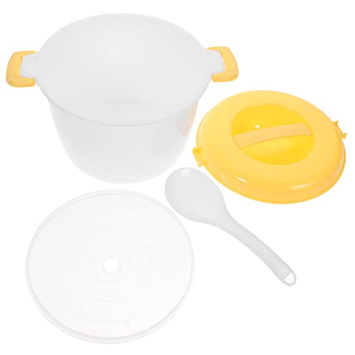  Microwave Rice Maker Microwave Rice Cooker Rice Steamer: Round Microwave Food Container Microwaveable Rice Pasta Cooker Includes Spoons Microwave Rice Steamer For Rice Chicken Pasta Rice