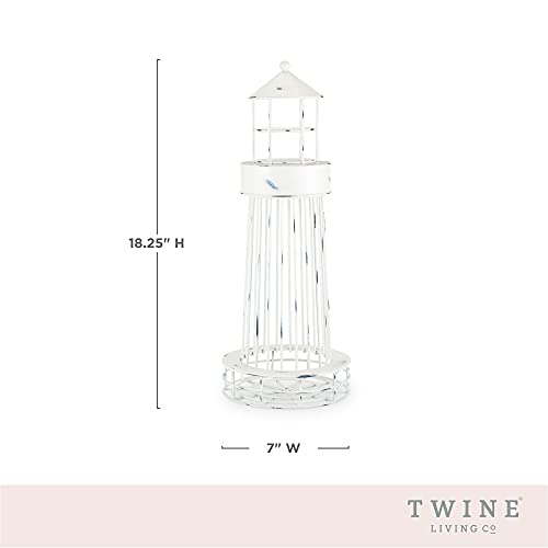  5599 Lighthouse Wine Cork Holder And Farmhouse Home Decor Kitchen Accessory, Set Of 1, White