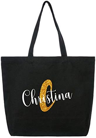  ELEGANTPARK Future The Mrs. EST. 2023 Personalized Bride Tote Wedding Bachelorette Bridal Shower Gifts Large Shoulder Bag Black With Champagne Glitter