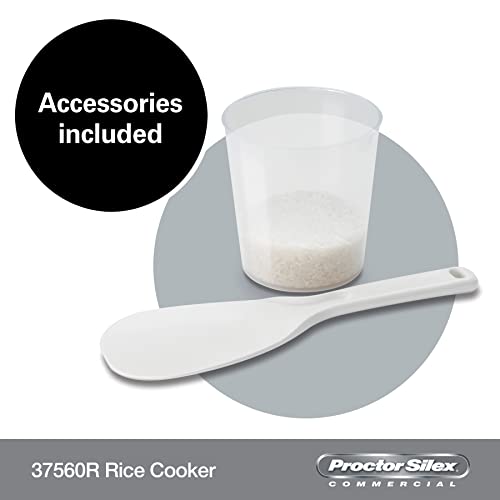  Proctor Silex Commercial 37560R Rice Cooker/Warmer, 60 Cups Cooked Rice, Non-Stick Pot, Hinged Lid, Stainless Steel Housing, 1 Year Warranty