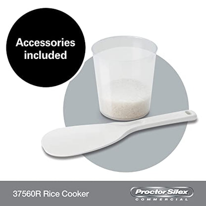  Proctor Silex Commercial 37560R Rice Cooker/Warmer, 60 Cups Cooked Rice, Non-Stick Pot, Hinged Lid, Stainless Steel Housing, 1 Year Warranty