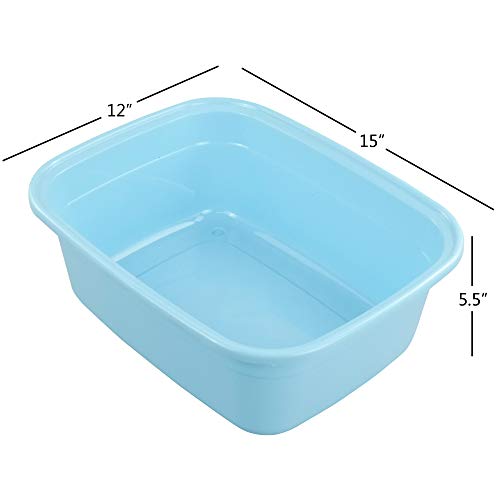  14 Quart Dish Basin Pan, 4-Pack Wash Tub Basin, 15.16" X 12" X 5.7"
