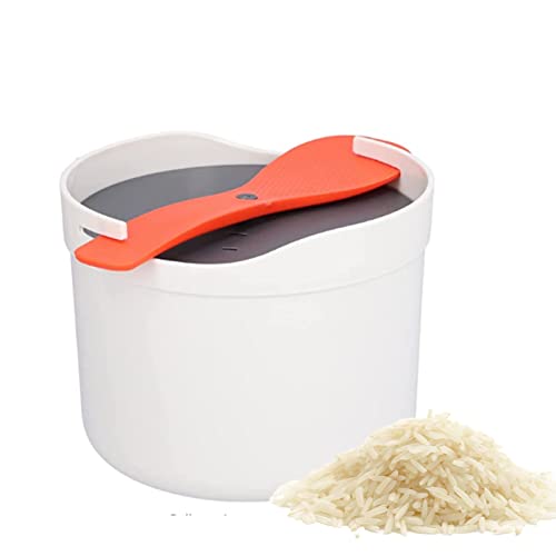  Microwave Rice Cooker, 2L Rice Cooker Microwave With Spoon, Multifunctional Microwave Rice Cooker Steamer Microwave Pasta Cooker For Rice, Pasta, Vegetables, Quinoa, Oatmeal, Ramen, BPA Free