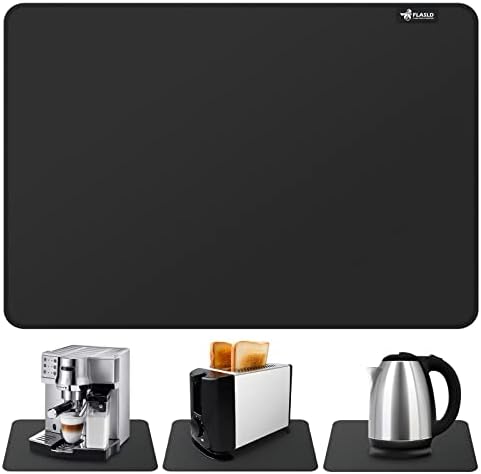  Kitchen Coffee Maker Heat Resistant Mat, Waterproof Silicone Coffee Mat, Fireproof Countertop Protector Cover Mat Under Oven, Coffee Maker, Cutting Board, Bread Machine (Grey, 16"X25")