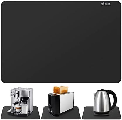  Kitchen Coffee Maker Heat Resistant Mat, Waterproof Silicone Coffee Mat, Fireproof Countertop Protector Cover Mat Under Oven, Coffee Maker, Cutting Board, Bread Machine (Grey, 16"X25")