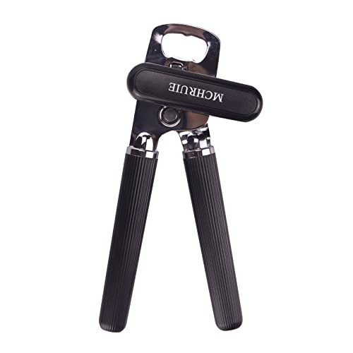  Can Opener Manual - Handheld Strong Heavy Duty Can Opener, Can Openers Smooth Edge With Sharp Blade, Oversized Easy To Use Turn Knob, Upgrade Manual Can Openers For Seniors With Arthritis (Black)