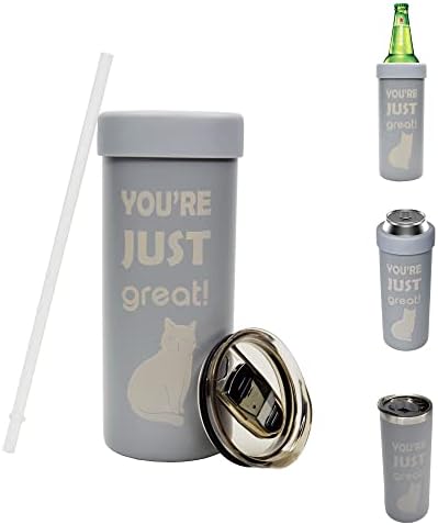  2-in-1 Stainless Steel Can Cooler Insulated For All 24&25 Oz Cans, Beer Can Cooler,seltzer Can Coozie, Can Insulator,and Work As A Iced Coffee Tumbler With Lid And Straw(Seafoam)