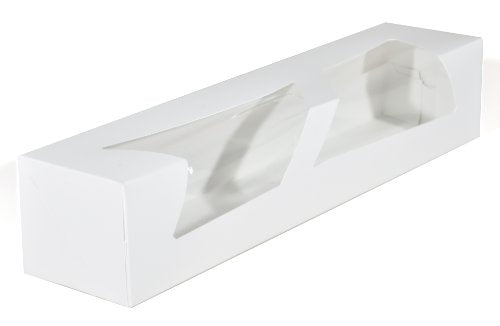  24543 Paperboard White Window Bakery Box, 16" Length X 12" Width X 2-1/4" Height (Case Of 100)