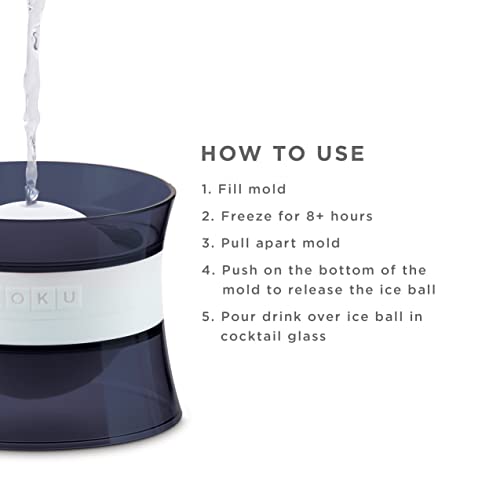 Set Of 2 Silicone Ice Sphere Molds, Stackable 2.5-Inch Ice Ball Maker, Keep Drinks Colder Longer With Less Dilution, Leak-free, Easy-Release, Black