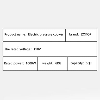  1000W Push-Button Stainless Steel Electric Pressure Cooker 13 In 1 Cooking Mode, Stainless Steel Color