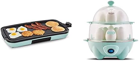 Dash Deluxe Everyday Electric Griddle With Dishwasher Safe Removable Nonstick Cooking Plate For Pancakes, Burgers, Eggs And More, Includes Drip Tray + Recipe Book, 20” X 10.5”, 1500-Watt - Aqua