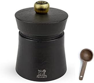 Peugeot Baya Natural Salt Mill Gift Set 3", Chocolate With Wood Spice Scoop