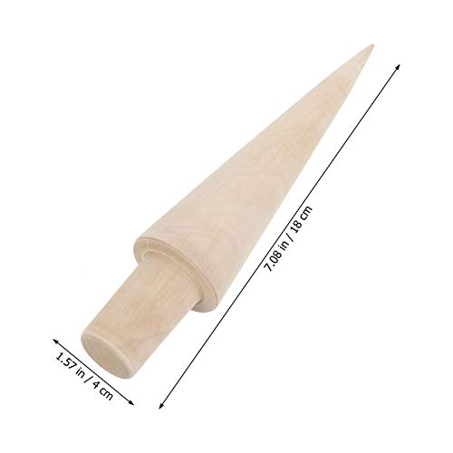  2pcs Ice Cream Cone Mold Wooden Waffle Cone Roller Waffle Roller Pastry Roll Cake Molds DIY Baking Tools