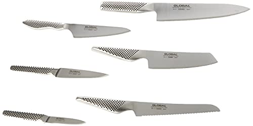 Global 35th Anniversary Special Edition 7-Piece Knife Set Containing 6 Knives & 1 Knife Block – Cromova 18 High Carbon Stainless Steel