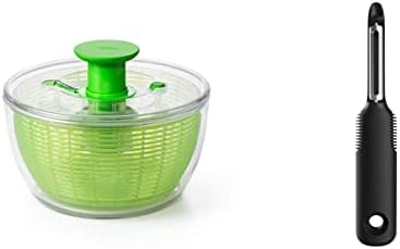  OXO Good Grips Large Salad Spinner - 6.22 Qt. & Good Grips Little Salad Dressing Shaker - Black