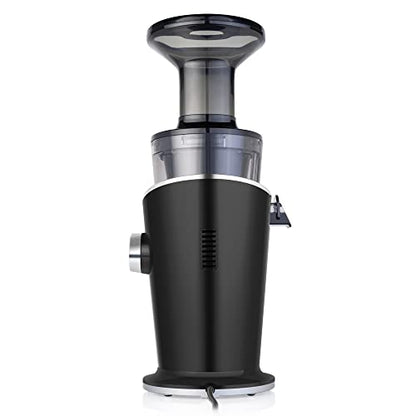  Ana 848 Easy Clean Vertical Juicer - Low Speed 43 RPM - Quiet - 15 Year Warranty Carrots Celery Wheatgrass Greens (Matte Black)